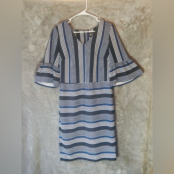 ECI Navy and White Striped Dress - Picture 2 of 8